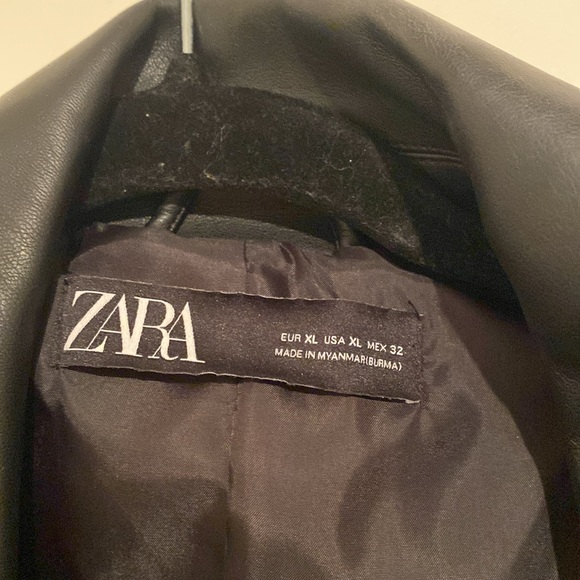 Zara Faux Leather Biker Jacket - Size XL - Picture 4 of 4